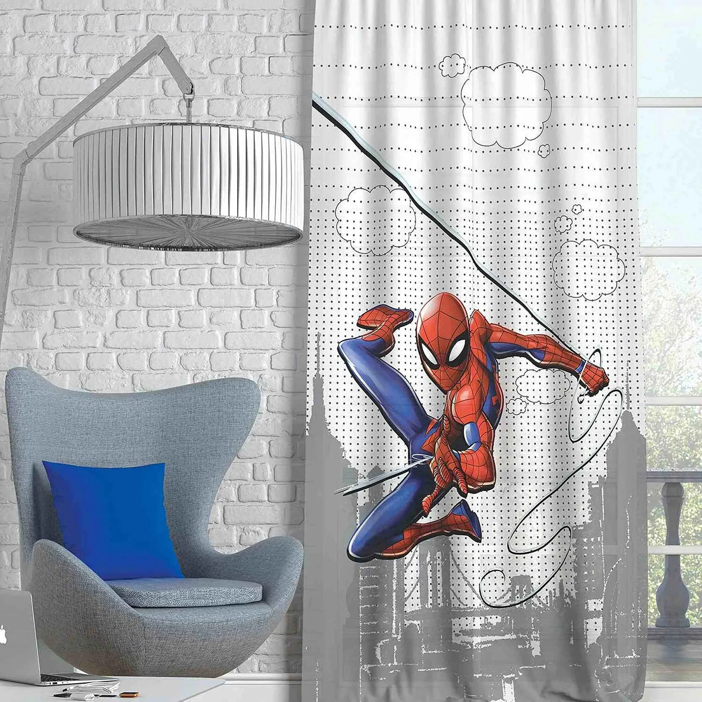Spiderman Action Tekli Fon Çocuk Perde